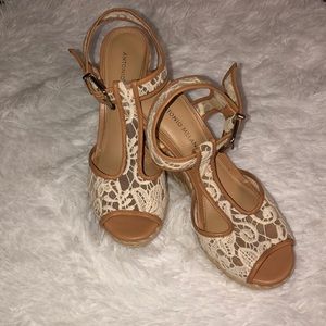 Antonio Melani lace espadrille wedges